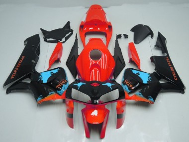 Salpicadura Azul Claro Sobre Rojo 05-06 Honda CBR600RR Carenado