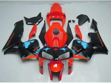 Salpicadura Azul Claro Sobre Rojo 05-06 Honda CBR600RR Carenado