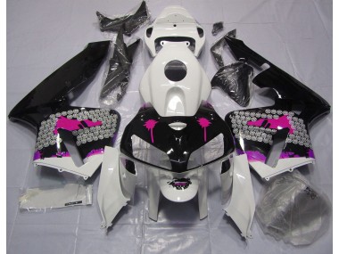 Salpicadura Rosa Sobre Negro Brillante 05-06 Honda CBR600RR Carenado