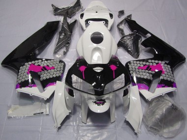 Salpicadura Rosa Sobre Negro Brillante 05-06 Honda CBR600RR Carenado