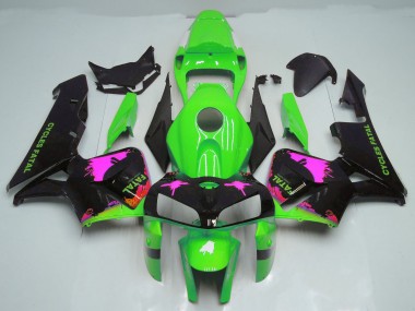 Salpicadura Rosa Sobre Verde 05-06 Honda CBR600RR Carenado