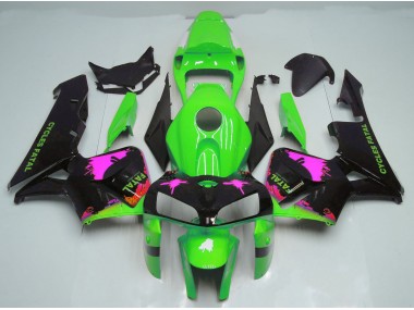 Salpicadura Rosa Sobre Verde 05-06 Honda CBR600RR Carenado