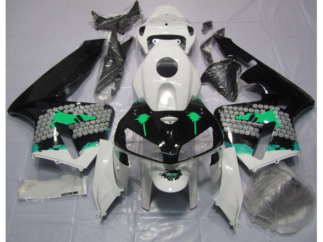 Salpicadura Turquesa Sobre Negro Brillante 05-06 Honda CBR600RR Carenado Salpicadura Turquesa Sobre Negro Brillante 05-06 Honda CBR600RR Carenado