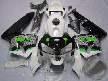Salpicadura Verde Sobre Negro Brillante 05-06 Honda CBR600RR Carenado