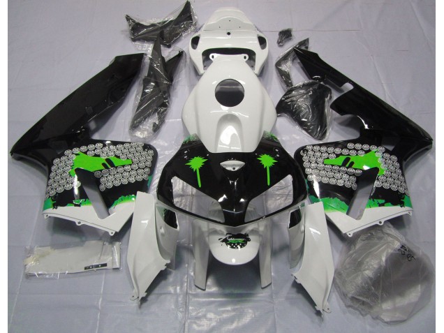 Salpicadura Verde Sobre Negro Brillante 05-06 Honda CBR600RR Carenado Salpicadura Verde Sobre Negro Brillante 05-06 Honda CBR600RR Carenado