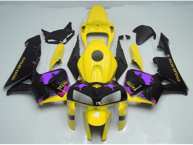 Salpicaduras De Amarillo Brillante & Morado 05-06 Honda CBR600RR Carenado Salpicaduras De Amarillo Brillante & Morado 05-06 Honda CBR600RR Carenado