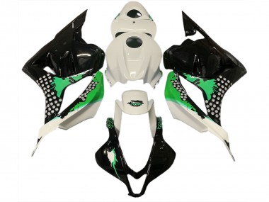 Salpicaduras De Color Blanco Brillante & Verde 09-12 Honda CBR600RR Carenado