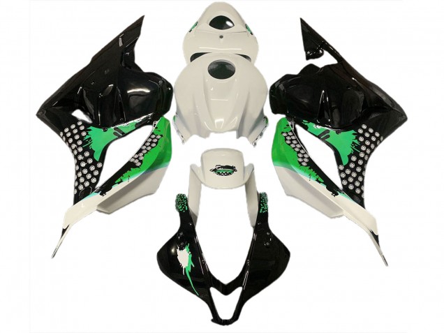 Salpicaduras De Color Blanco Brillante & Verde 09-12 Honda CBR600RR Carenado Salpicaduras De Color Blanco Brillante & Verde 09-12 Honda CBR600RR Carenado