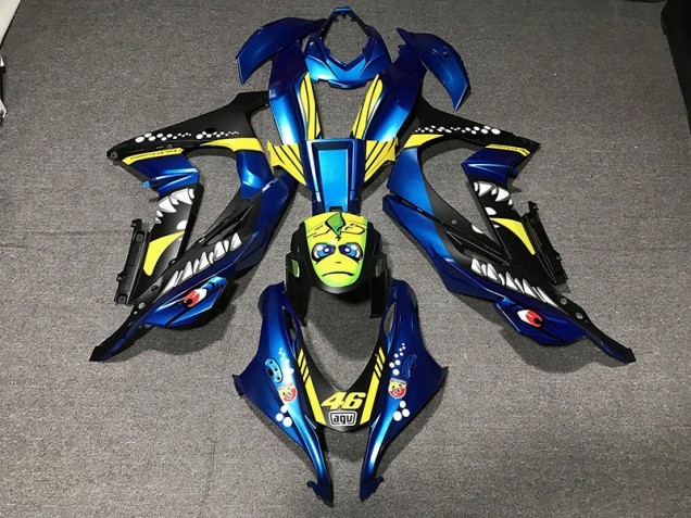 Tiburón Azul Metalizado 16-19 Kawasaki ZX10R Carenado Tiburón Azul Metalizado 16-19 Kawasaki ZX10R Carenado