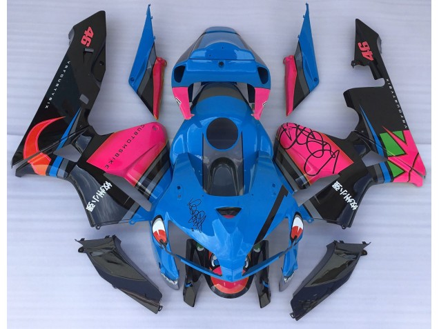 Tiburón Azul & Rosa 05-06 Honda CBR600RR Carenado Tiburón Azul & Rosa 05-06 Honda CBR600RR Carenado