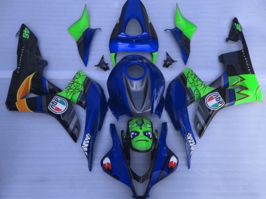 Tiburón Azul & Verde 07-08 Honda CBR600RR Carenado