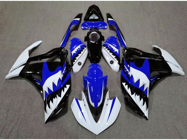 Tiburón Blanco & Azul 15-18 Yamaha R3 Carenado Tiburón Blanco & Azul 15-18 Yamaha R3 Carenado