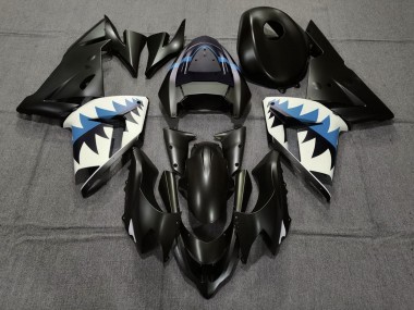 Tiburón Negro Mate & Azul Claro 04-05 Kawasaki ZX10R Carenado
