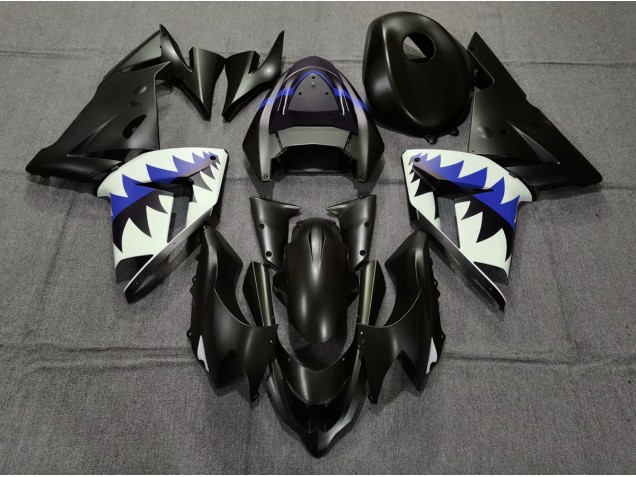 Tiburón Negro Mate & Azul Oscuro 04-05 Kawasaki ZX10R Carenado