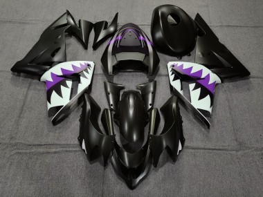 Tiburón Negro Mate & Morado 04-05 Kawasaki ZX10R Carenado