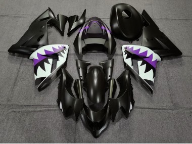 Tiburón Negro Mate & Morado 04-05 Kawasaki ZX10R Carenado