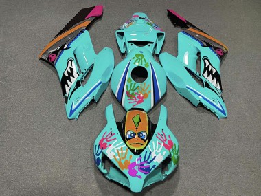 Tiburón Verde Azulado 04-05 Honda CBR1000RR Carenado