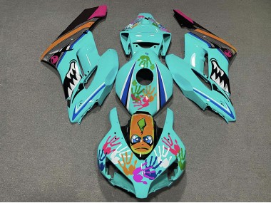 Tiburón Verde Azulado 04-05 Honda CBR1000RR Carenado