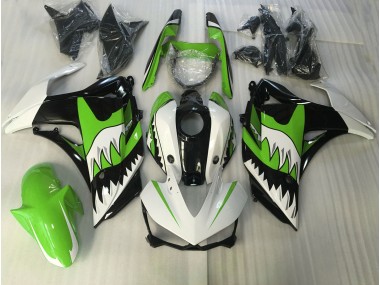Tiburón Verde Lima & Blanco 15-18 Yamaha R3 Carenado
