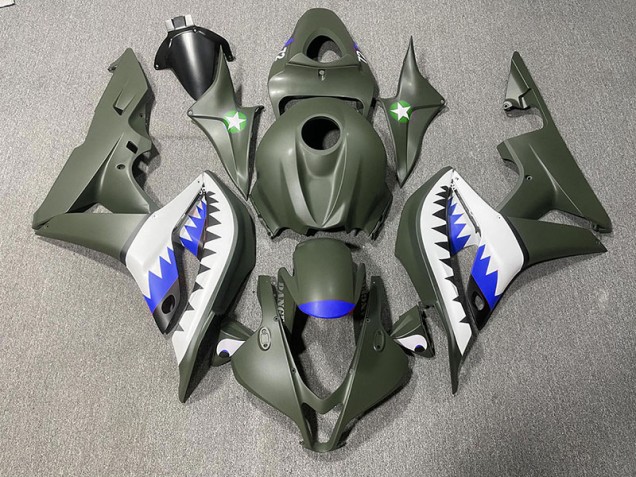 Tiburón Verde Mate & Azul 07-08 Honda CBR600RR Carenado Tiburón Verde Mate & Azul 07-08 Honda CBR600RR Carenado
