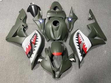 Tiburón Verde Mate & Rojo 07-08 Honda CBR600RR Carenado