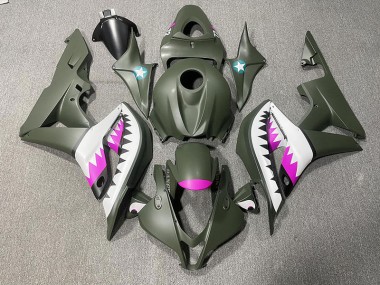 Tiburón Verde Mate & Rosa 07-08 Honda CBR600RR Carenado