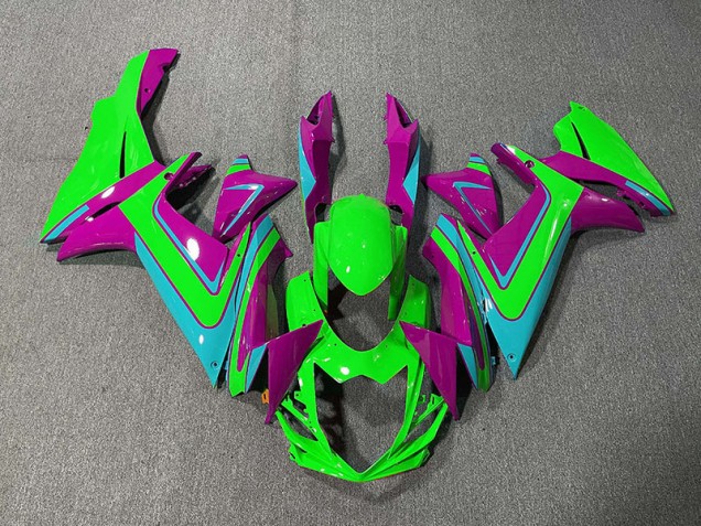 Verde Azul Claro & Magenta 11-24 Suzuki GSXR 600-750 Carenado Verde Azul Claro & Magenta 11-24 Suzuki GSXR 600-750 Carenado