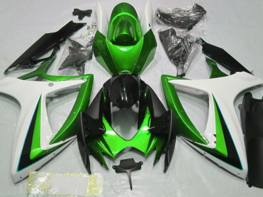 Verde Blanco 06-07 Suzuki GSXR 600-750 Carenado