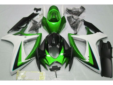 Verde Blanco 06-07 Suzuki GSXR 600-750 Carenado