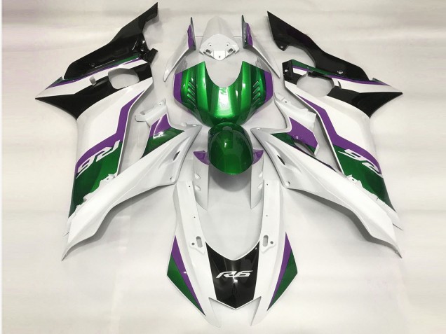 Verde & Blanco Brillo 17-21 Yamaha R6 Carenado Verde & Blanco Brillo 17-21 Yamaha R6 Carenado