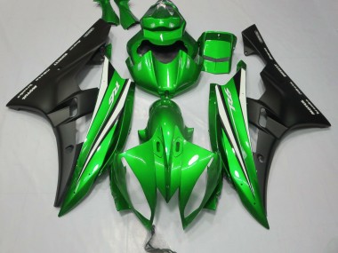 Verde Blanco & Negro 06-07 Yamaha R6 Carenado
