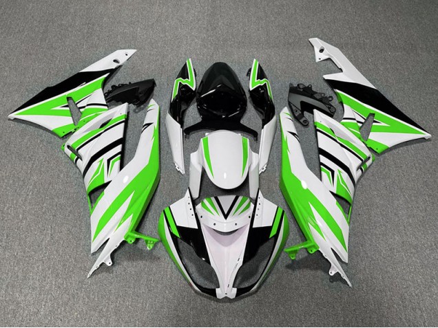 Verde Blanco & Negro Zag 09-12 Kawasaki ZX6R Carenado