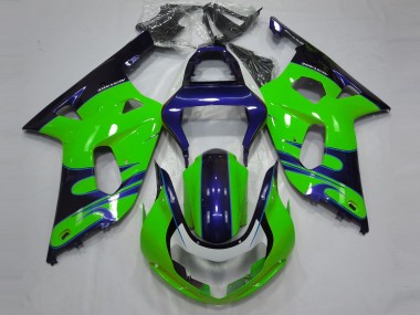 Verde Brillante & Azul 01-03 Suzuki GSXR 600-750 Carenado