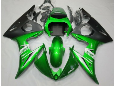 Verde Brillante & Blanco 05 Yamaha R6 Carenado