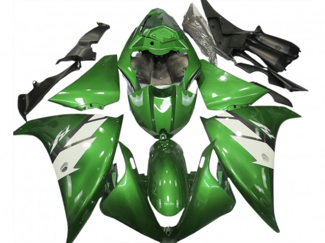 Verde Brillante & Blanco 12-14 Yamaha R1 Carenado Verde Brillante & Blanco 12-14 Yamaha R1 Carenado