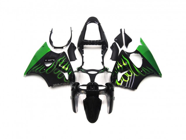 Verde Brillante Llama Liso 00-02 Kawasaki ZX6R Carenado Verde Brillante Llama Liso 00-02 Kawasaki ZX6R Carenado