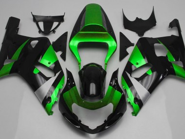 Verde Brillante & Negro 01-03 Suzuki GSXR 600-750 Carenado