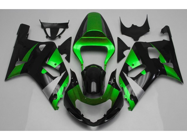 Verde Brillante & Negro 01-03 Suzuki GSXR 600-750 Carenado Verde Brillante & Negro 01-03 Suzuki GSXR 600-750 Carenado