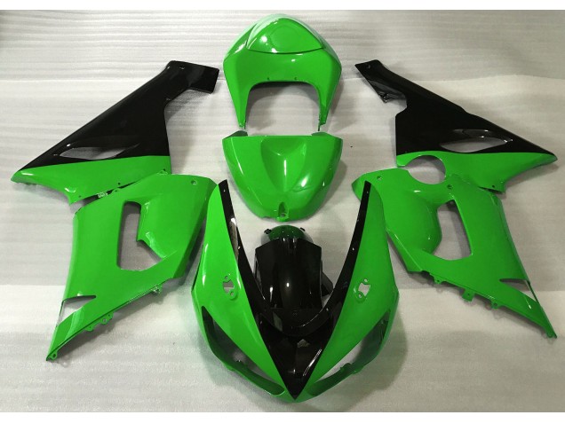 Verde Brillante & Negro 05-06 Kawasaki ZX6R Carenado Verde Brillante & Negro 05-06 Kawasaki ZX6R Carenado