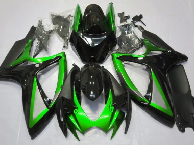 Verde Brillante & Negro 06-07 Suzuki GSXR 600-750 Carenado