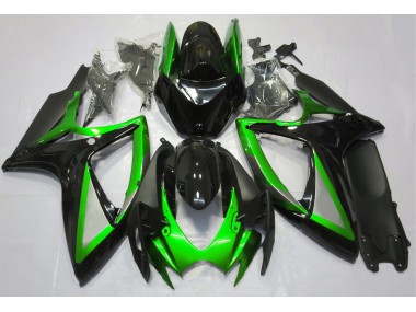 Verde Brillante & Negro 06-07 Suzuki GSXR 600-750 Carenado