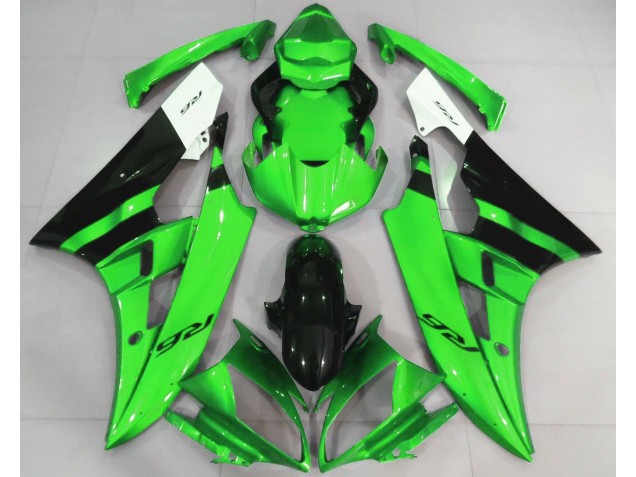 Verde Brillante & Negro 06-07 Yamaha R6 Carenado Verde Brillante & Negro 06-07 Yamaha R6 Carenado