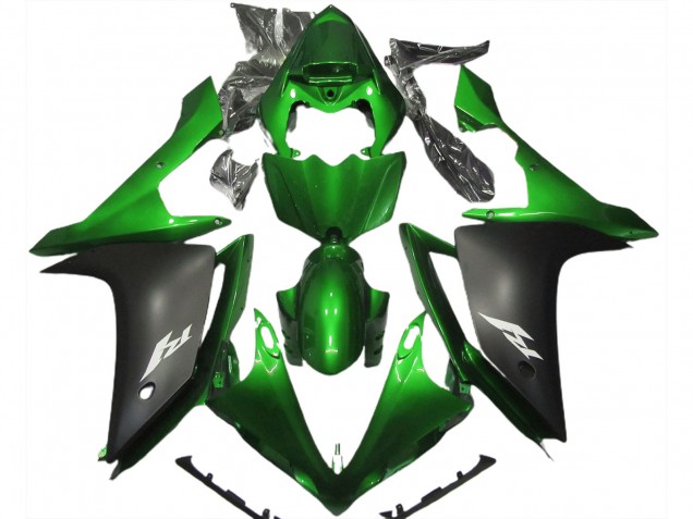 Verde Brillante & Negro 07-08 Yamaha R1 Carenado