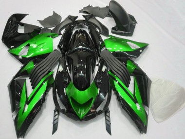 Verde Brillante & Negro Liso 06-11 Kawasaki ZX14R Carenado