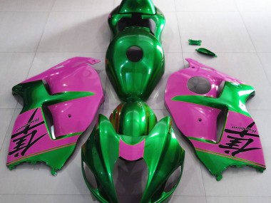 Verde Brillante & Rosa 97-07 Suzuki GSXR 1300 Carenado