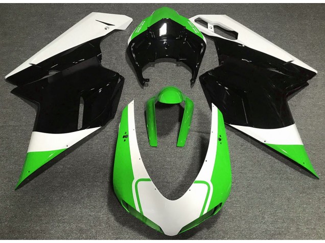 Verde Brillo Blanco & Negro 07-14 Ducati 848 1098 1198 Carenado