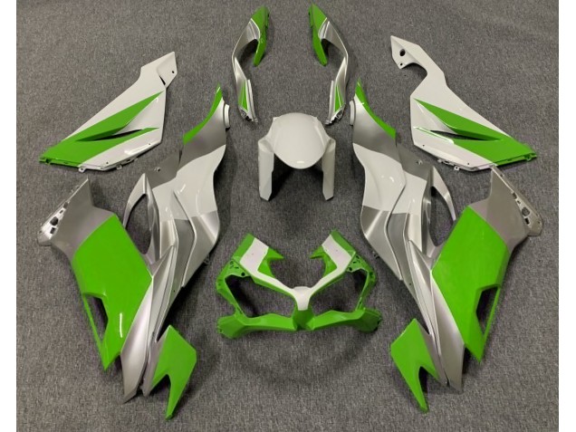 Verde Brillo Blanco & Plata 19-23 Kawasaki ZX6R Carenado Verde Brillo Blanco & Plata 19-23 Kawasaki ZX6R Carenado