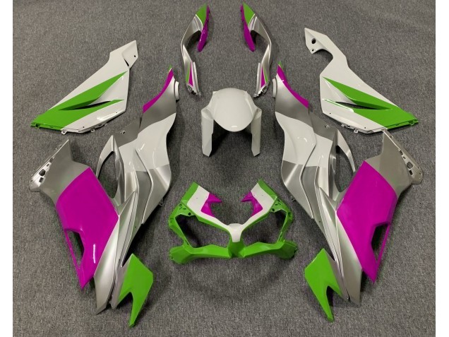 Verde Brillo Rosa & Plata 19-23 Kawasaki ZX6R Carenado Verde Brillo Rosa & Plata 19-23 Kawasaki ZX6R Carenado