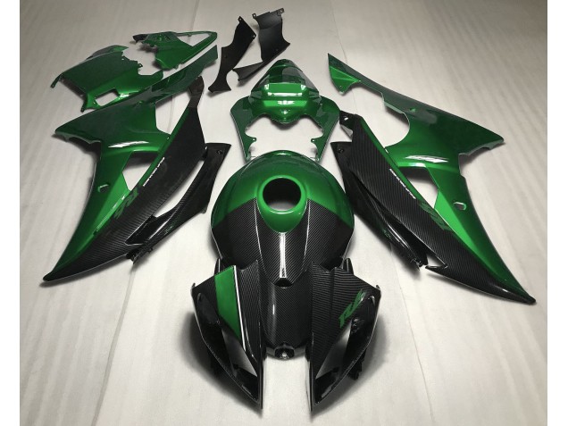 Verde Con Estilo Fibra De Carbono 08-16 Yamaha R6 Carenado Verde Con Estilo Fibra De Carbono 08-16 Yamaha R6 Carenado