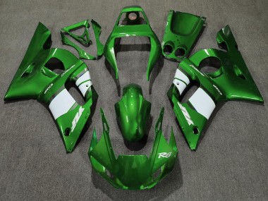 Verde Intenso & Blanco 98-02 Yamaha R6 Carenado